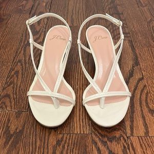 Jcrew white patent leather slingback sandals. Never been worn.